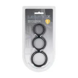 LEVELZ Wide O set silikonskih prstenova S/M/L crni, anatomski set od 3 komada