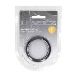 LEVELZ Wide O silikonski intimni prsten L 42mm crni udobno prianjanje