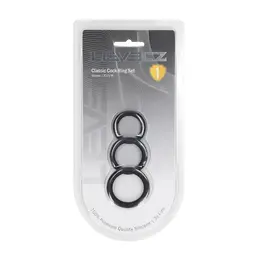 LEVELZ Classic Silicone Ring Set XS/S/M Black - 3 Sizes Adjustable