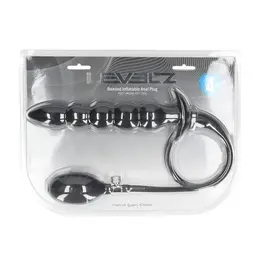 LEVELZ Silicone Inflatable Beaded Plug Black 12 cm Adjustable Size