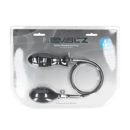 LEVELZ Silicone Inflatable Plug Black - Ribbed, Adjustable Size, 15 cm