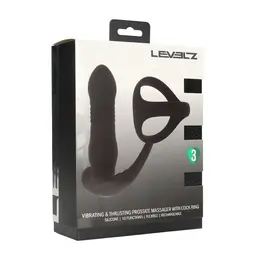 LEVELZ Pro Black vibrirajući analni sistem sa funkcijom potiskivanja i prstenom