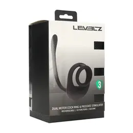 LEVELZ Partner crni silikonski intimni prsten i stimulator sa dva motora