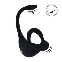 LEVELZ O-Remote silikonski trostruki prsten i stimulator prostate crni