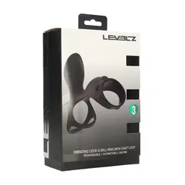LEVELZ Power Ring vibrirajući silikonski prsten sa petljom za penis crni