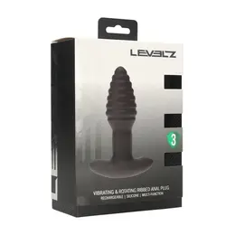 LEVELZ 2 Black, vibrirajući i rotirajući silikonski analni čep