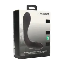 LEVELZ savitljivi silikonski stimulator prostate crni, sa funkcijom grejanja i tapkanja