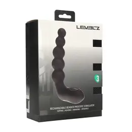 LEVELZ Revo stimulator prostate sa kuglicama, grejanjem i tapkanjem, crni silikon