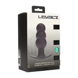 LEVELZ Tri Bulb vibrirajući silikonski čep crni, 10 modova vibracije, USB punjiv