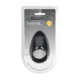 LEVELZ Teardrop crni silikonski prsten, ergonomski sistem za intimnu podršku