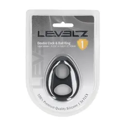 Levelz Double tečni silikonski dvostruki prsten za podršku crni anatomski dizajn