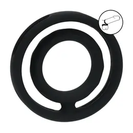 LEVELZ Dual Silicone Performance Ring Black - Grooved Anatomical Design