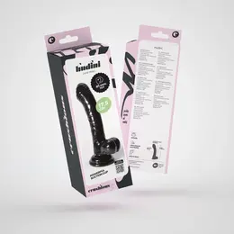 Crushious Hudini fleksibilni dildo od žele materijala 17.5 cm crni sa vakuum postoljem