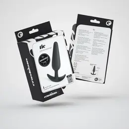 Crushious Tic silikonski analni čep za trening mali crni 8.5cm