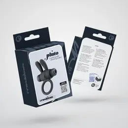 Crushious Pluto silikonski prsten sa vibrirajućim metkićem crni 7.6cm