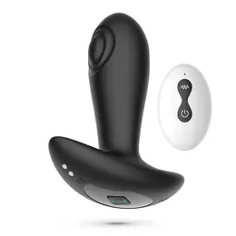 Crushious Octo Black analni čep sa funkcijom tapkanja i daljinskim upravljačem, 12 cm, 10 modova
