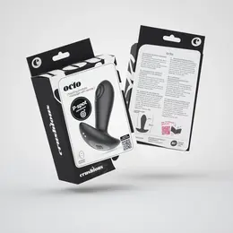 Crushious Octo Black analni čep sa funkcijom tapkanja i daljinskim upravljačem, 12 cm, 10 modova