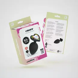 Crushious Cuore crni intimni čep L veličine sa 4 zamenljiva kristala