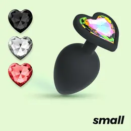 Crushious Cuore intimni čep crni mali sa 4 zamenljiva ukrasna kamena