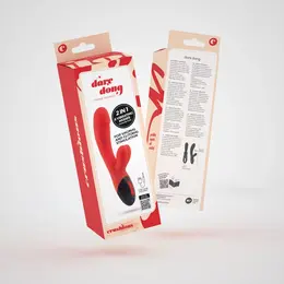 Crushious Dare Dong punjivi vibrator sa duplom stimulacijom crveni 20cm