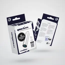Crushious Quackers punjivi intimni vibrator metak, beli, 8.6 cm