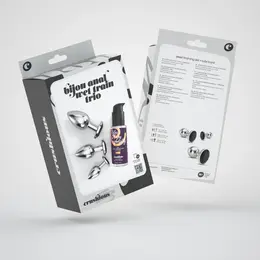 Crushious Bijou Black Trio set od tri luksuzna metalna plaga sa kristalima u veličinama S, M i L
