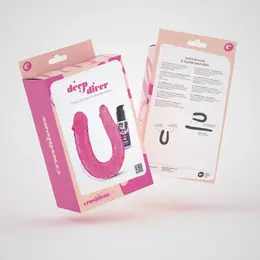 Crushious Deep Diver Set - Double-Ended Flexible Model with Anal Lubricant 50ml Pink