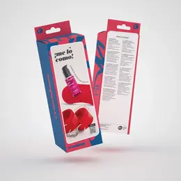 Me Lo Como crveni komplet lisica na čičak sa povezom za oči i gelom od jagode 50ml