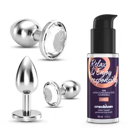 Crushious Bijou Wet Train Trio Set - 3 Metalna Dragulj Dodatka Bistri