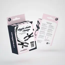 Satisfyer podesive štipaljke sa lancem crne, metalni i gumeni sistem za udobnost