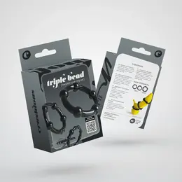 Triple Bead Performance Ring Set Black by Triple Bead - 3 Sizes, Textured Surface