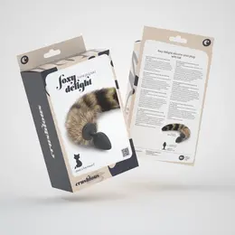 Foxy Delight Silicone Plug with Faux Fur Tail Black/Brown 30cm