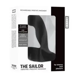 Sailor Black punjivi silikonski vibrirajući masažer prostate sa 10 modova rada