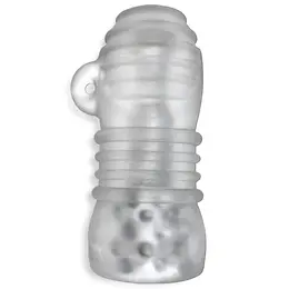 Hunkyjunk Jackt Nubby Ribbed intimni trenažer Clear Ice Large
