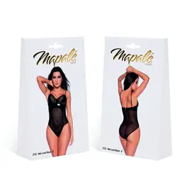 Mapale Bodysuit L Wet Black Vinyl & Mesh Adjustable Design