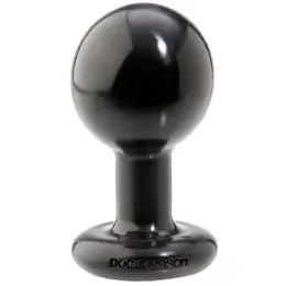 Doc Johnson 4 Round Plug Black - Medium Size, Sil-A-Gel System