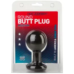 Doc Johnson 4 Round Plug Black - Medium Size, Sil-A-Gel System