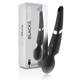BLACK&SILVER Beck Silicone Wand Massager with Suction Function 2-in-1