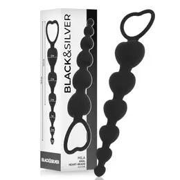 BLACK&SILVER Mila silikonski lanac sa srcima 18cm, fleksibilni intimni trenažer