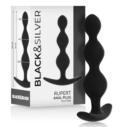 Black&Silver Rupert fleksibilni silikonski lanac sa kuglicama dužine 10.5 cm, uniseks i potpuno vodootporan