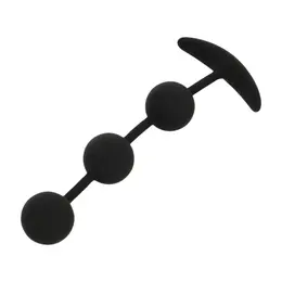 BLACK&SILVER Harry Silicone Intimate Beads 3 Spheres 14cm Black
