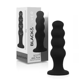 Black&Silver Scott Premium silikonski analni čep crne boje, dužine 12.5 cm, izrađen od medicinskog silikona