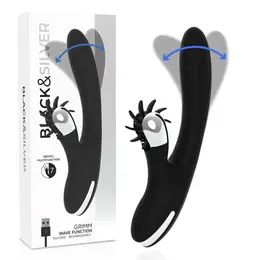 Black & Silver GRIMM WAVE FUNCTION intimni stimulator sa talasnom funkcijom USB 24cm