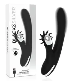 Black & Silver Johnny vibrator, punjivi silikonski model sa USB priključkom