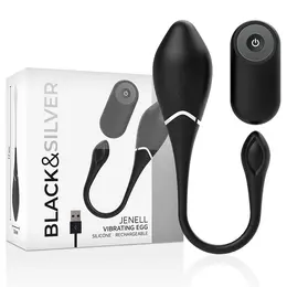 Black & Silver Jenell Wireless Vibrating Egg | USB Rechargeable, Waterproof