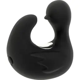 Black&Silver DuckyMania punjivi silikonski masažer za prst, crni