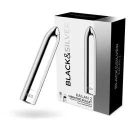 BLACK&SILVER Kailan 2 Silver Magnetic Rechargeable Mini Vibrator