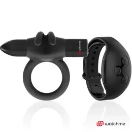 BLACK&SILVER Agron intimni prsten sa WATCHME daljinskim upravljačem i 10 modova, crni