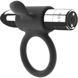 BLACK & SILVER Cameron Intimate Rechargeable Ring Silver, 10 Modes, Waterproof
