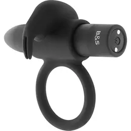 Black&Silver Burton Intimate Ring 10 Modes Rechargeable Black Silicone